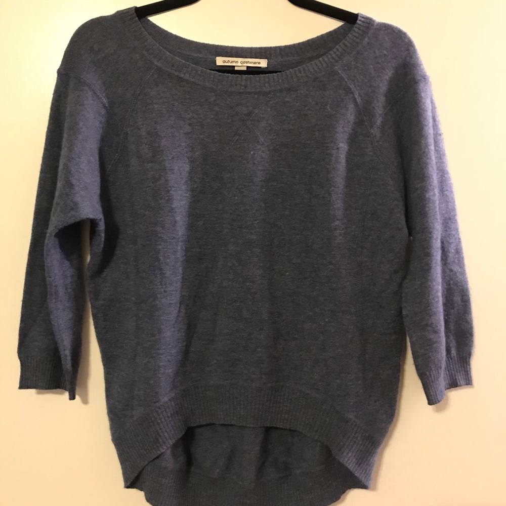 Autumn Cashmere denim blue 3/4 sleeve sweater XS